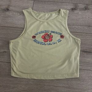 SHEIN small green Waikiki Beach, hawaii tank top